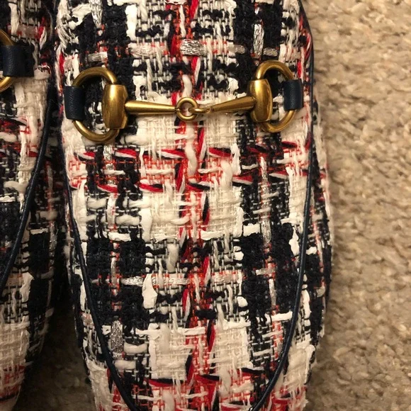 Brand New Gucci Jordan Loafers Tweed with Silver Threads 38.5 - Picture 8 of 10